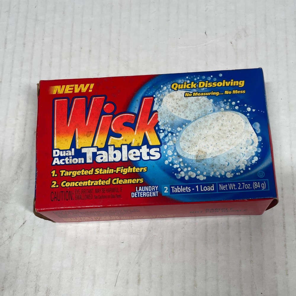 Vintage WISK Laundry Tablets 2000 Sample 2 Box